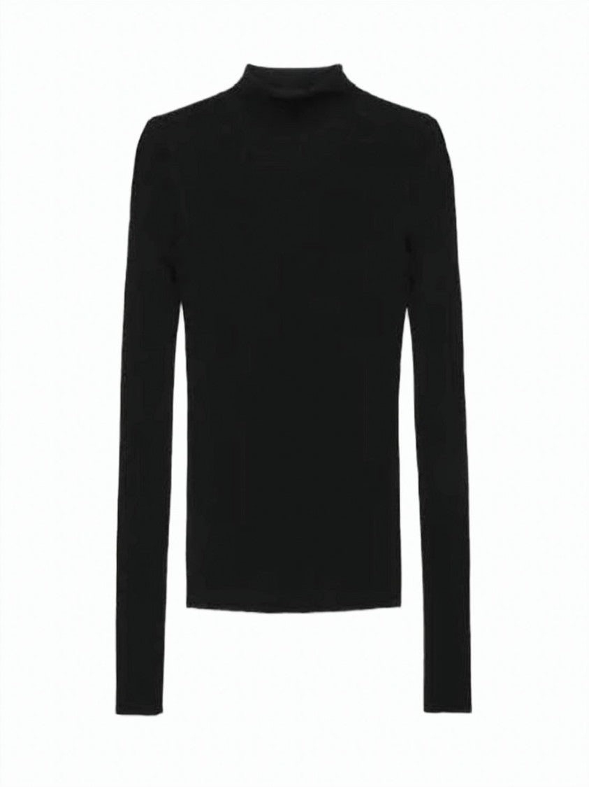Bottega Veneta Long-Sleeved Fitted Sweater With High Neckline And Fine Knit