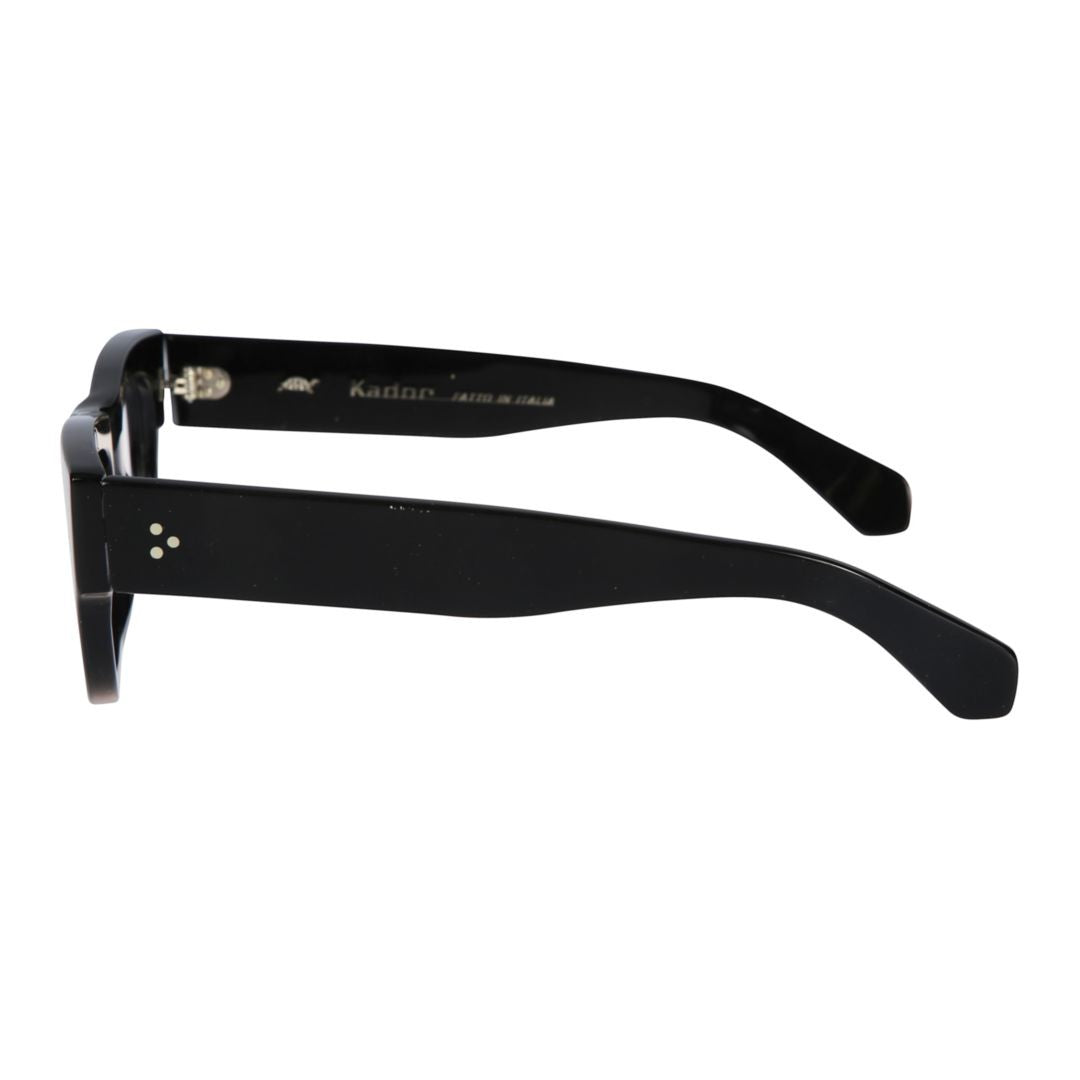 Kador Timeless Bold Rectangular Sunglasses With Glossy Black Finish