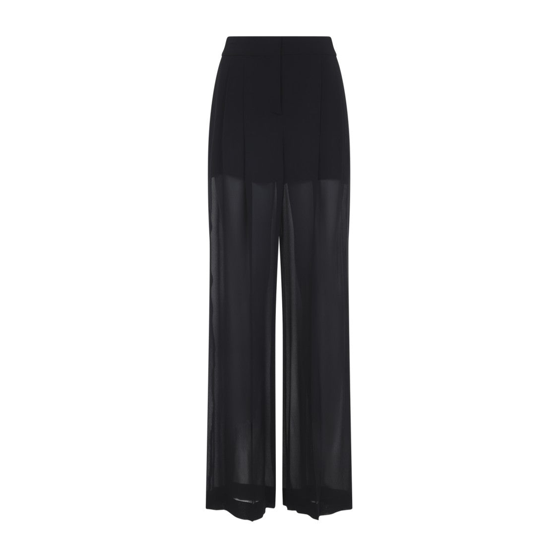 Alberta Ferretti Black Silk Georgette Pants