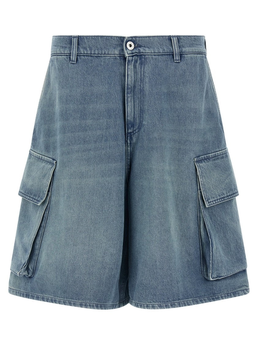 J. W. Anderson Delavé Wide-Leg Cotton Denim Bermuda Shorts