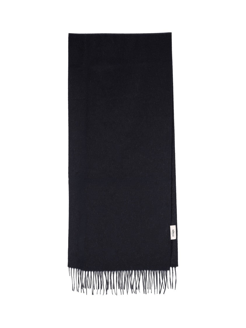 Altea Black Rectangular Fringed Cashmere Scarf