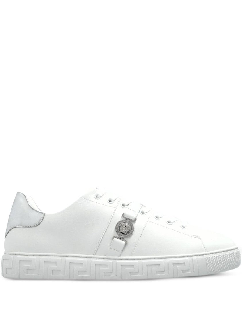Versace Low-Top Sneakers In Silk And Nylon With Metallic Accents