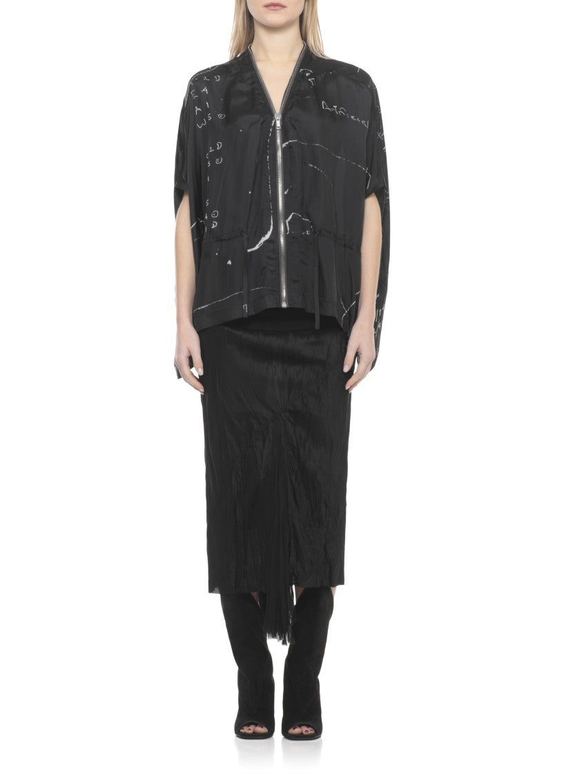Rick Owens Black Sail Printed Viscose Vest