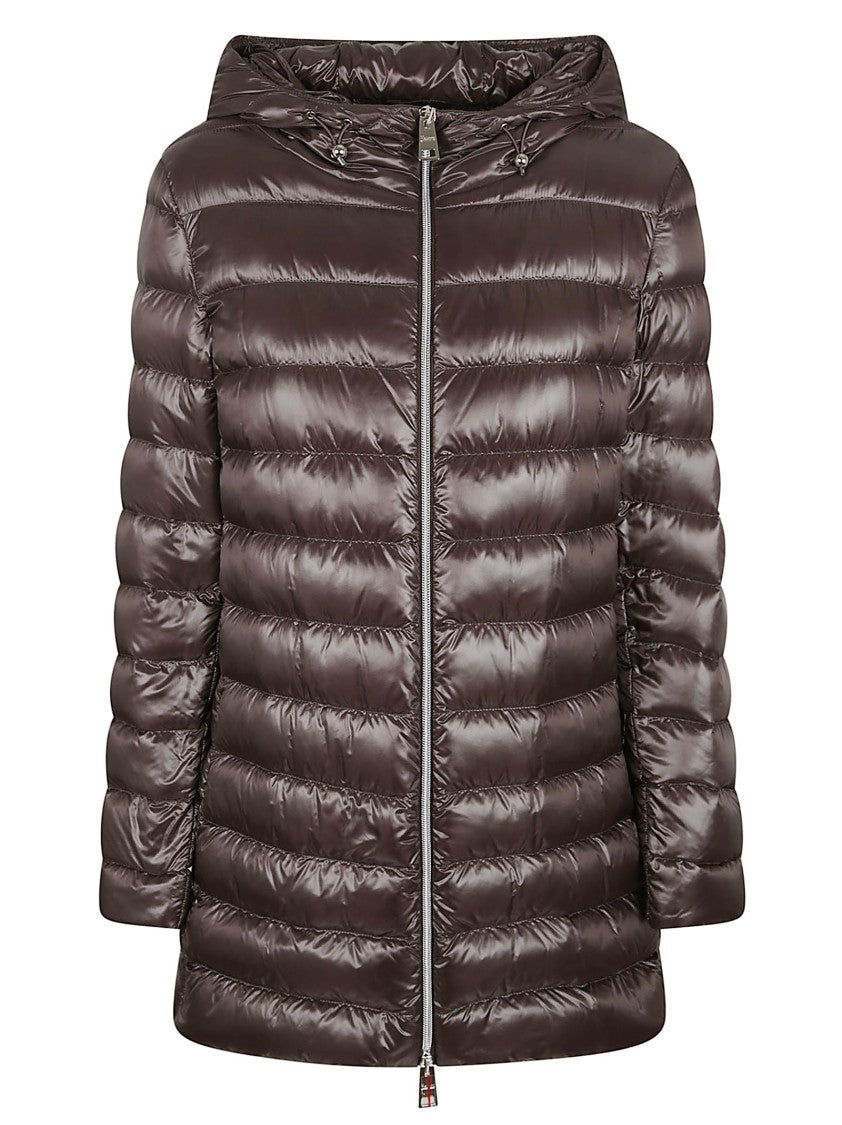 Herno Silk And Cashmere Quilted Jacket With Glossy Finish