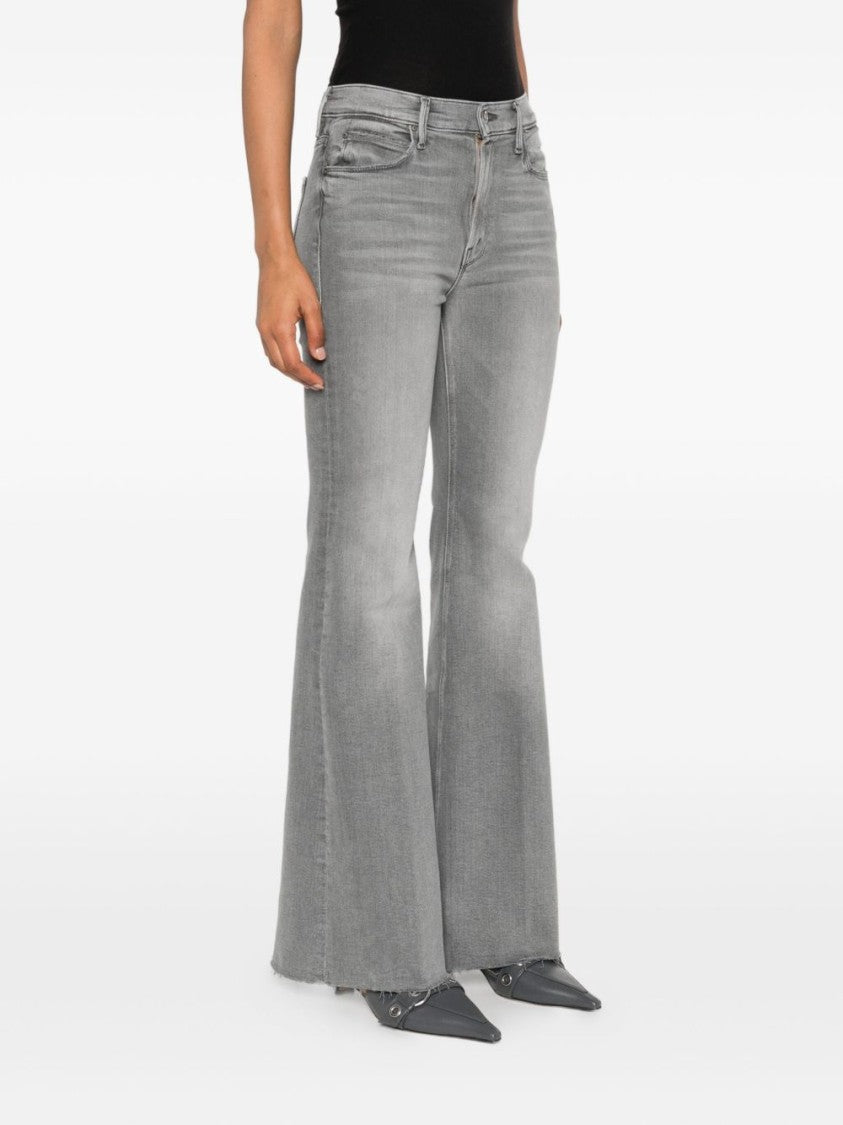 Mother High-Waisted Flared Jeans With Distressed Hem