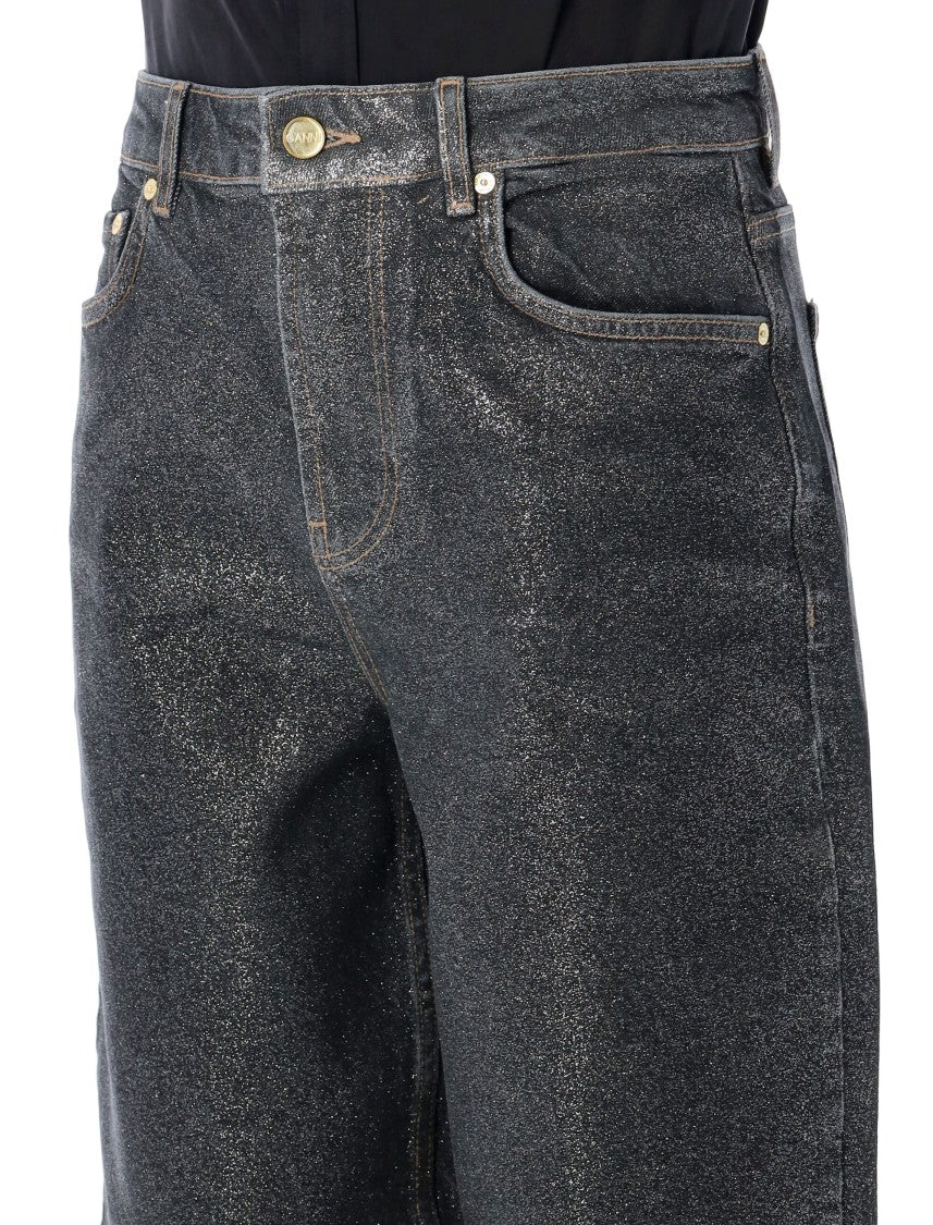 Ganni Shimmery Foil Stary Jeans