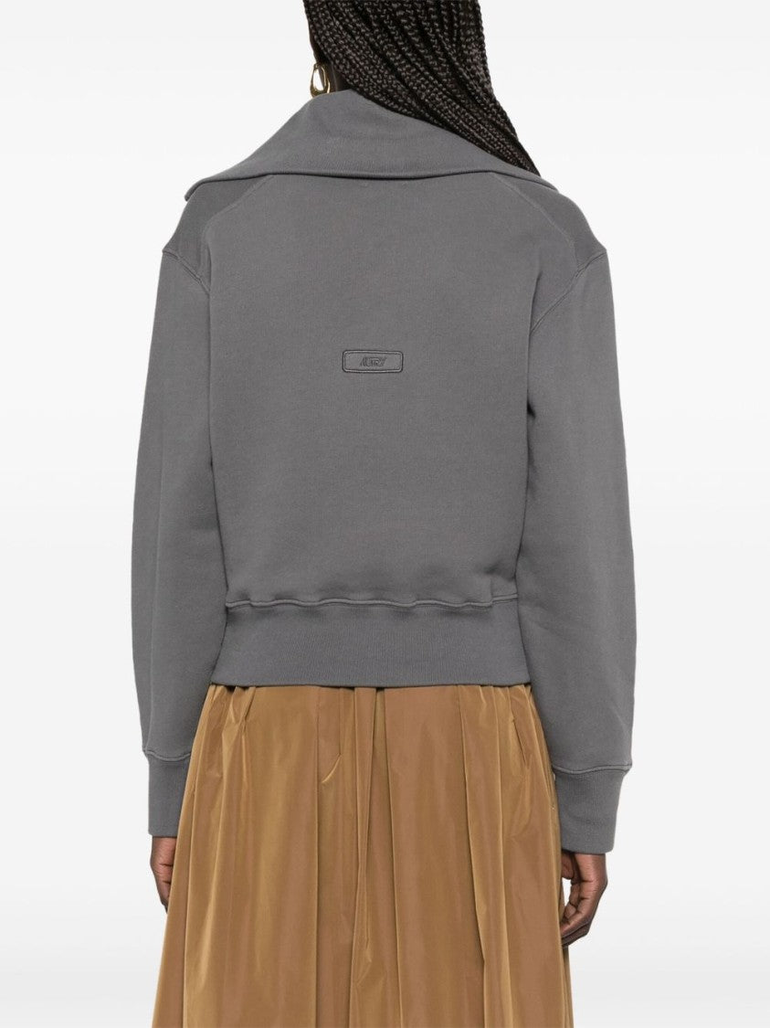 Autry Cropped Gray Sweater