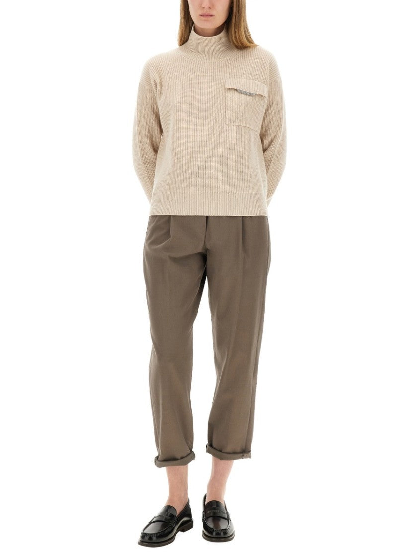 Brunello Cucinelli Regular Fit Cashmere Sweater With Refined Silhouette