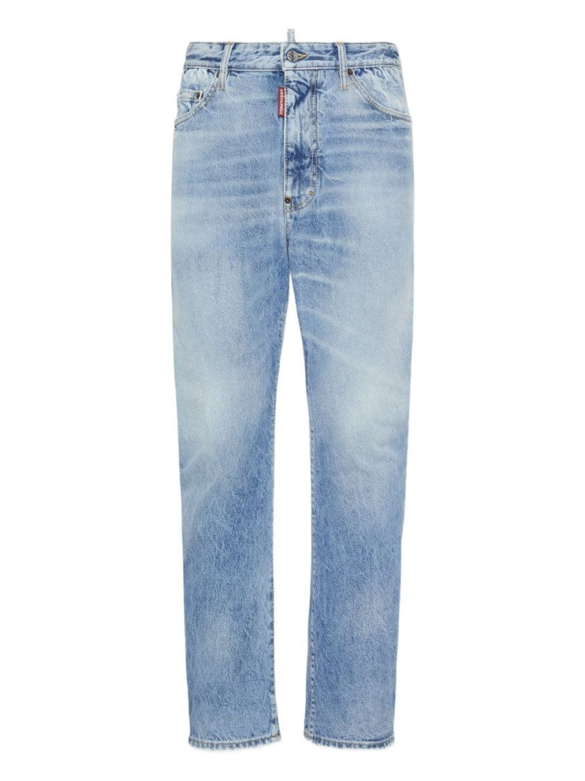 Dsquared2 Classic Blue Denim Jeans With Whiskering Detail