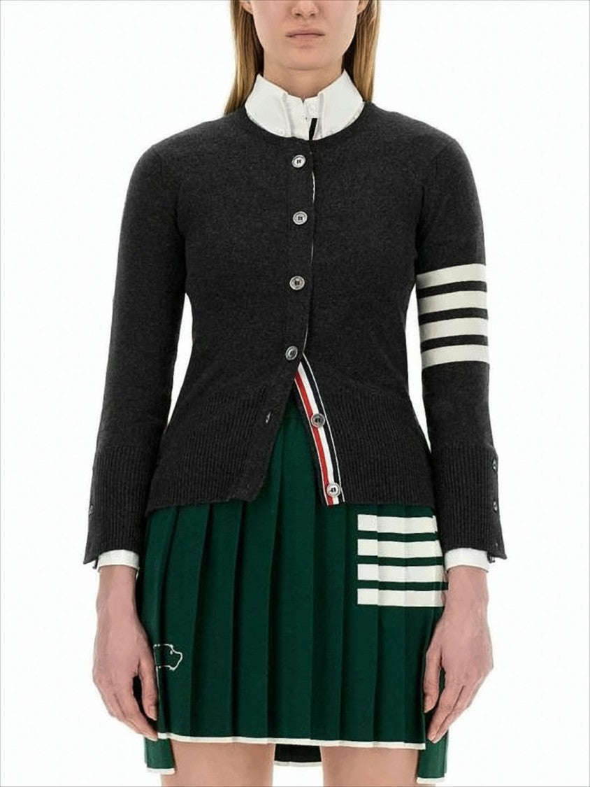 Thom Browne Fitted Cashmere Cardigan With Contrasting Stripes