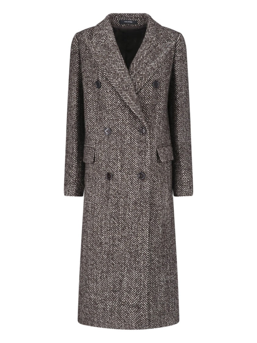 Tagliatore Brown Jole Double-Breasted Wool Coat