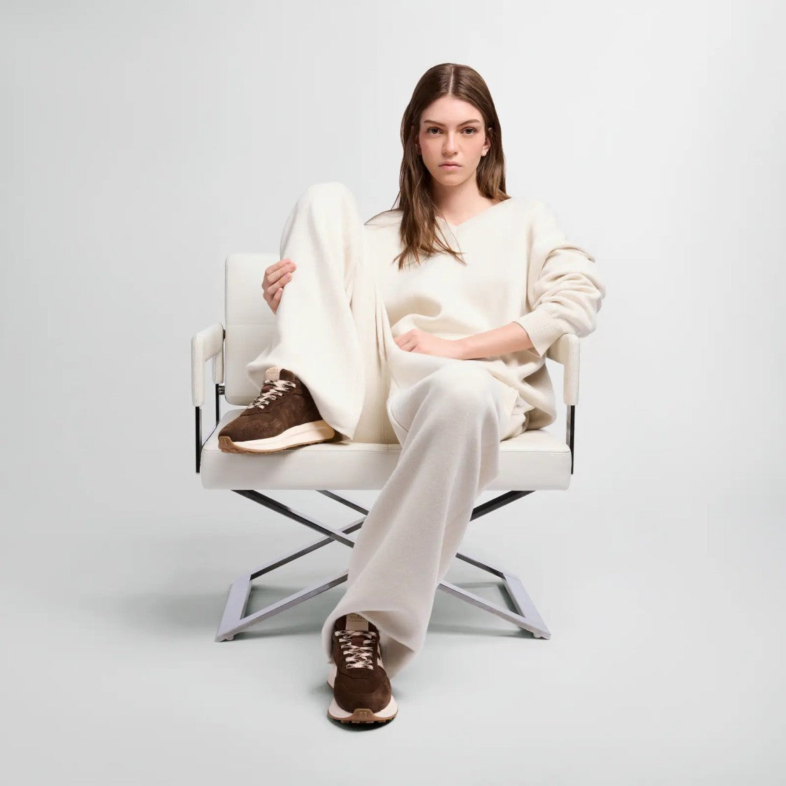 Hogan Rich Brown Suede Chunky Low-Top Sneakers