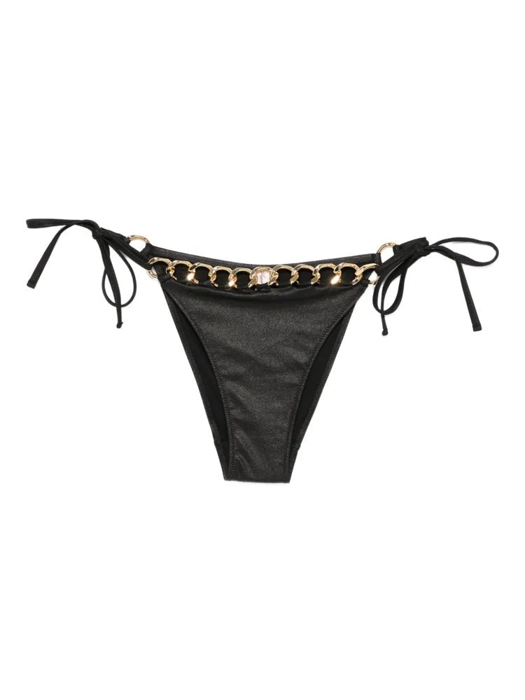 Agent Provocateur Black Axl Gold-Tone Chain Nylon Bikini Bottom