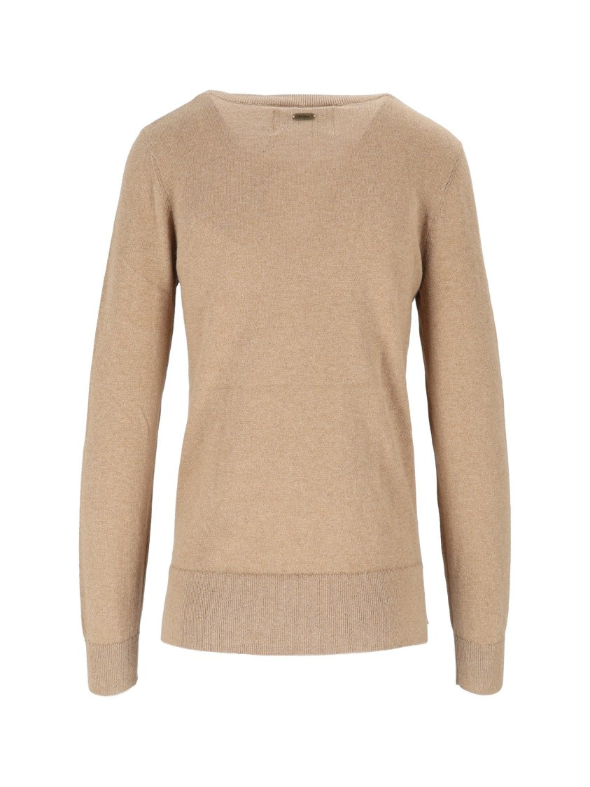 Barbour Brown Graphic Knitted Jumper With Dog Motif