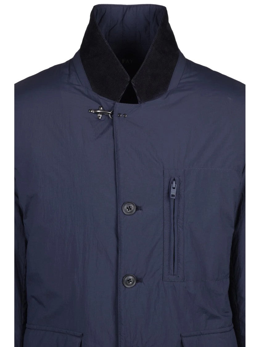 Fay Lightweight Blue Polyamide Quilted Jacket With Insulated Design