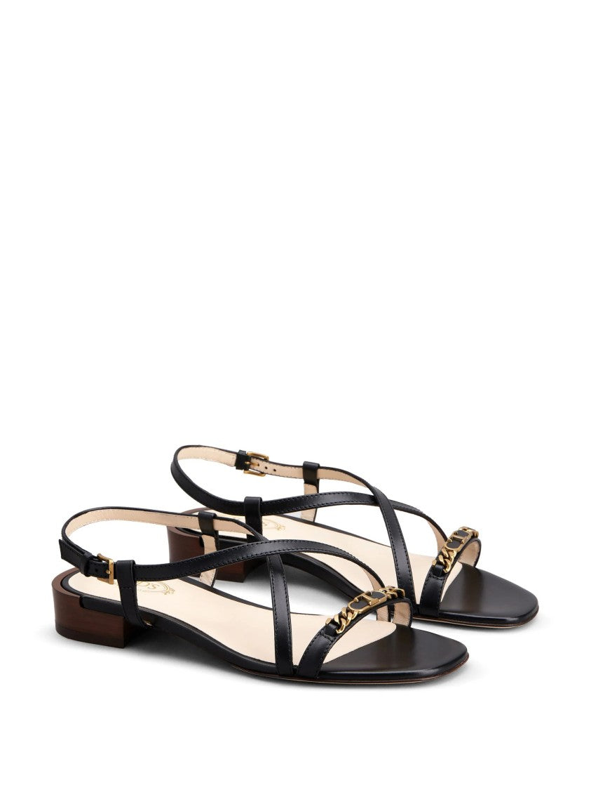 Tod's Thin Strap Calf Leather Sandals