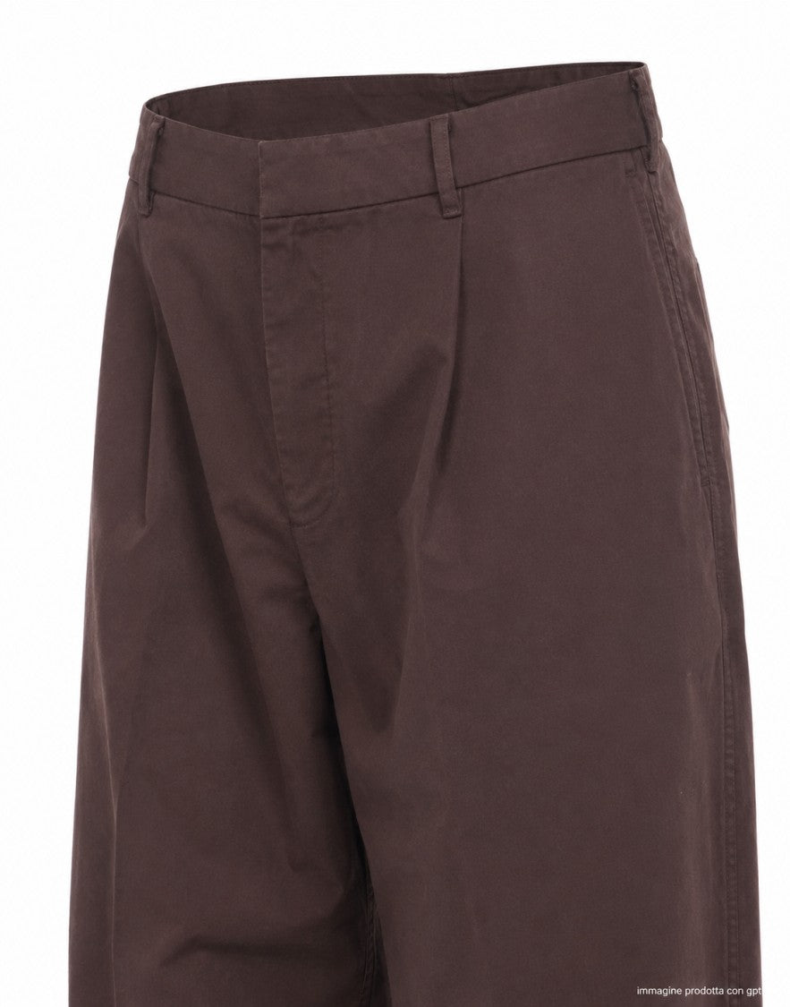 Cellar Door Brown Jonap Cotton Chino Trousers