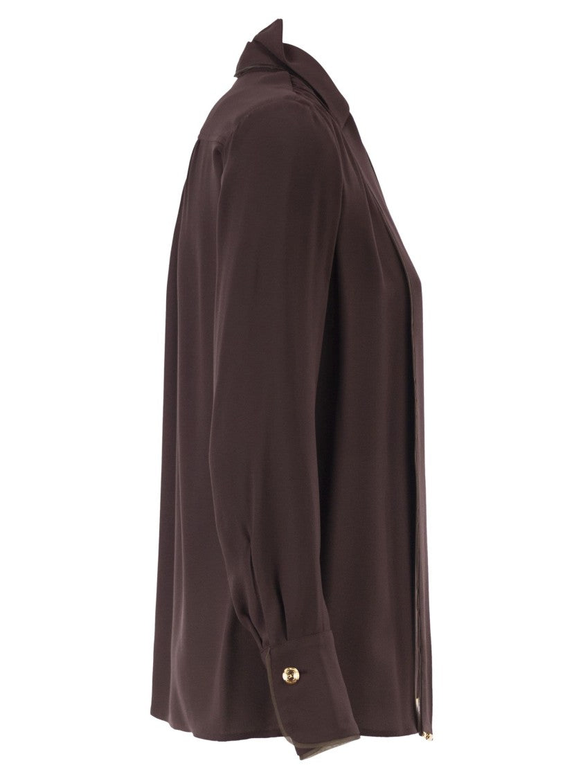 Elisabetta Franchi Viscose Georgette Shirt With Sash