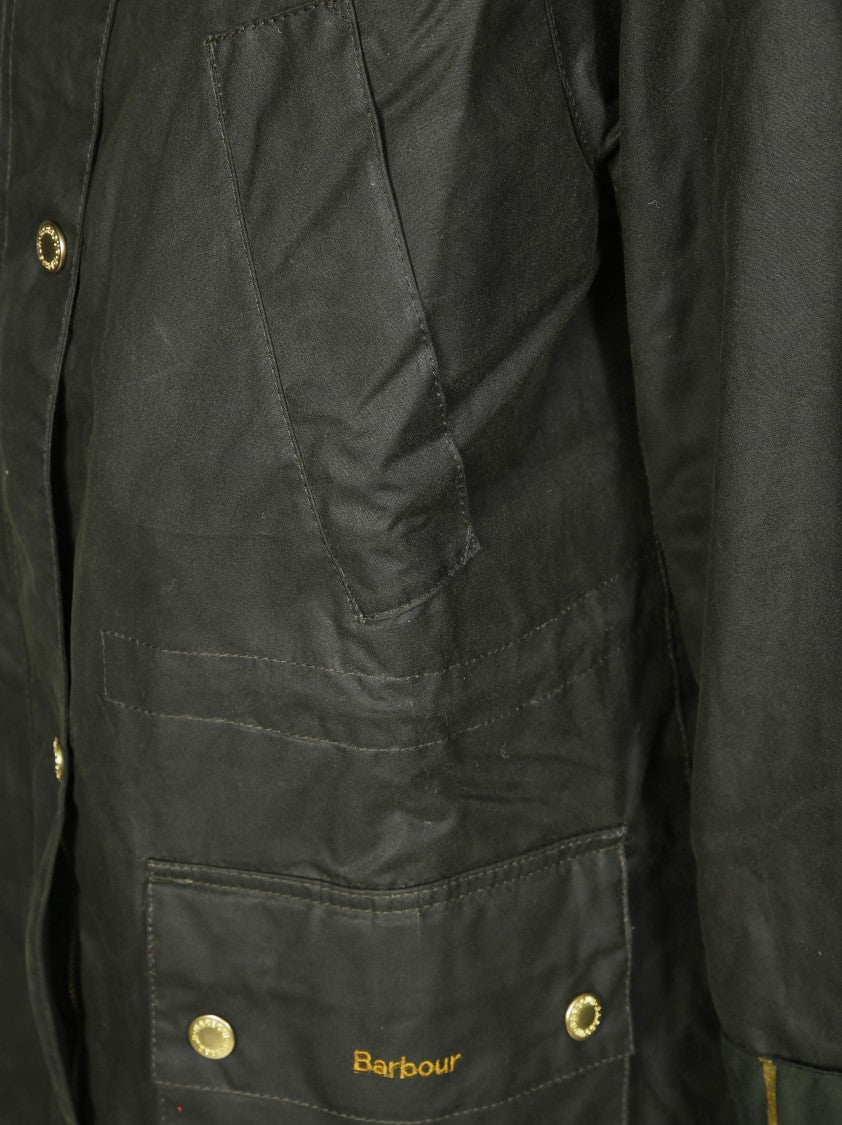 Barbour Mid-Length Waxed Cotton Parka With Adjustable Hood