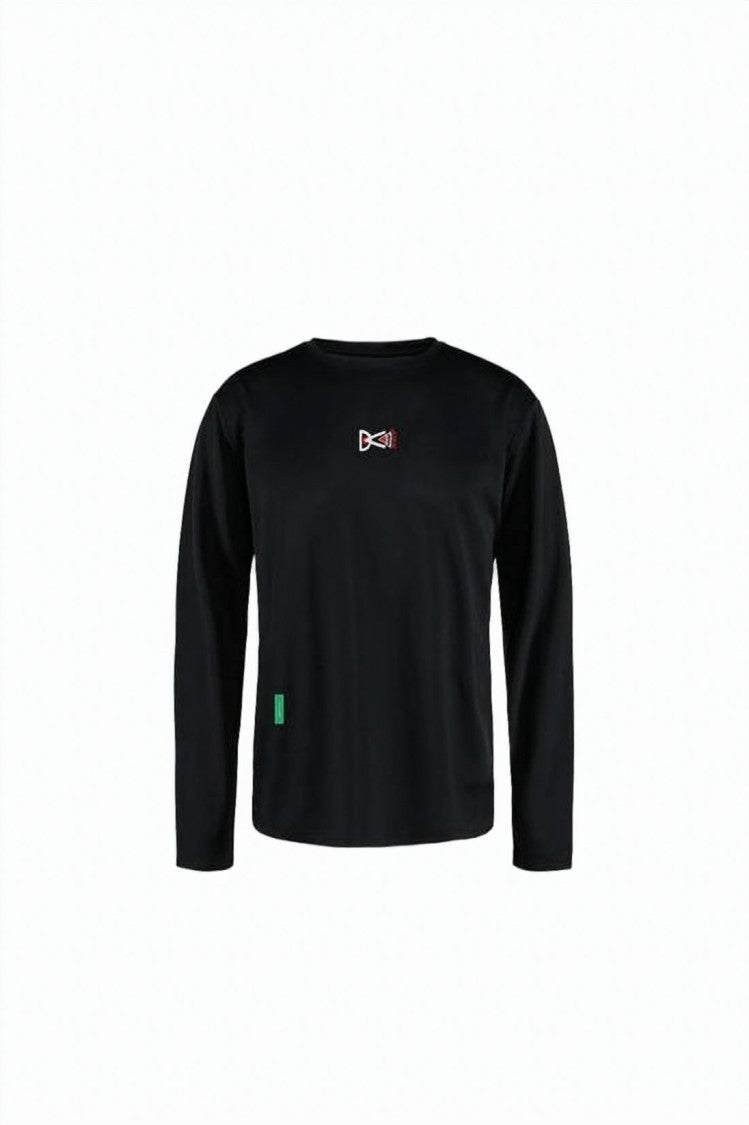 District Vision Minimalist Black Hooded Sweatshirt With Subtle Logo