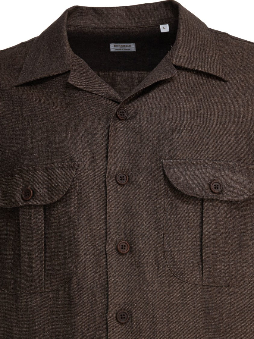 Borriello Linen Shirt With Classic Collar