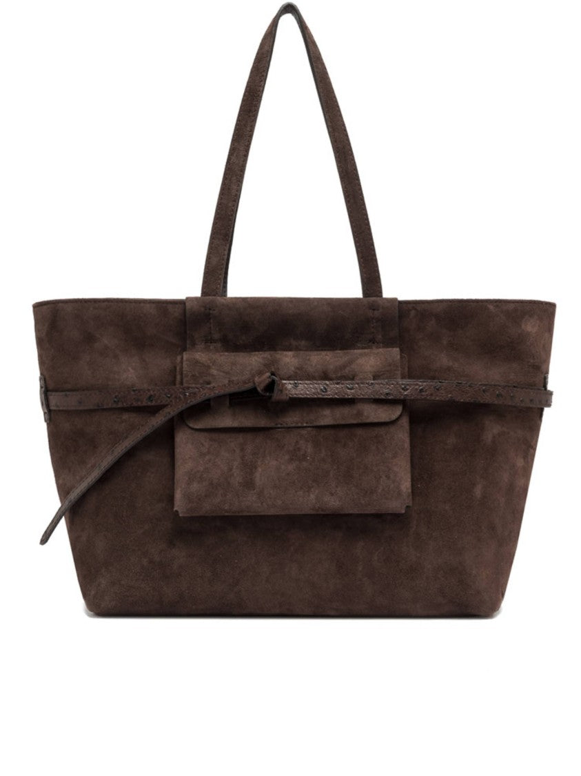 Gianni Chiarini Brown Belty Suede Belt Detail Tote Bag