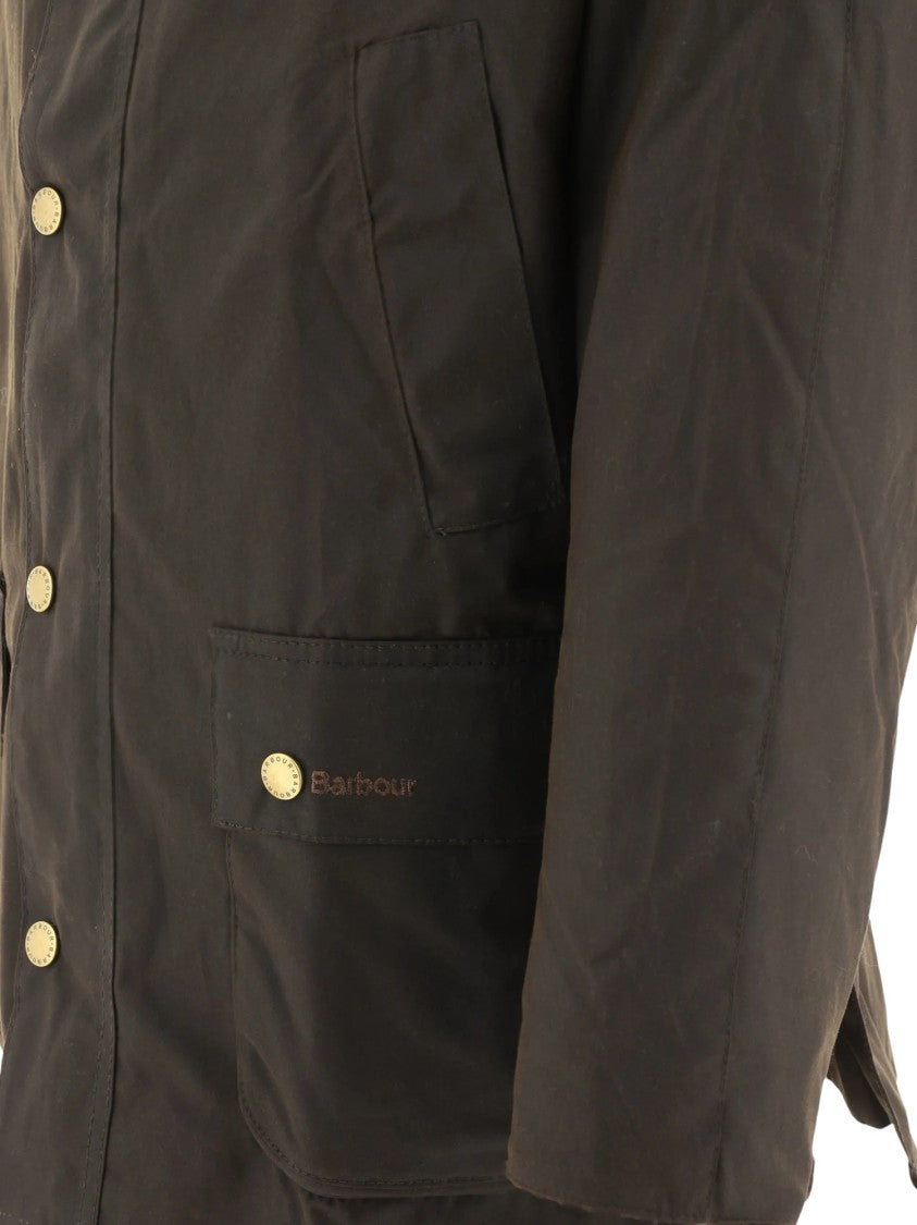 Barbour Ashby Structured Corduroy Collar Waxed Cotton Jacket