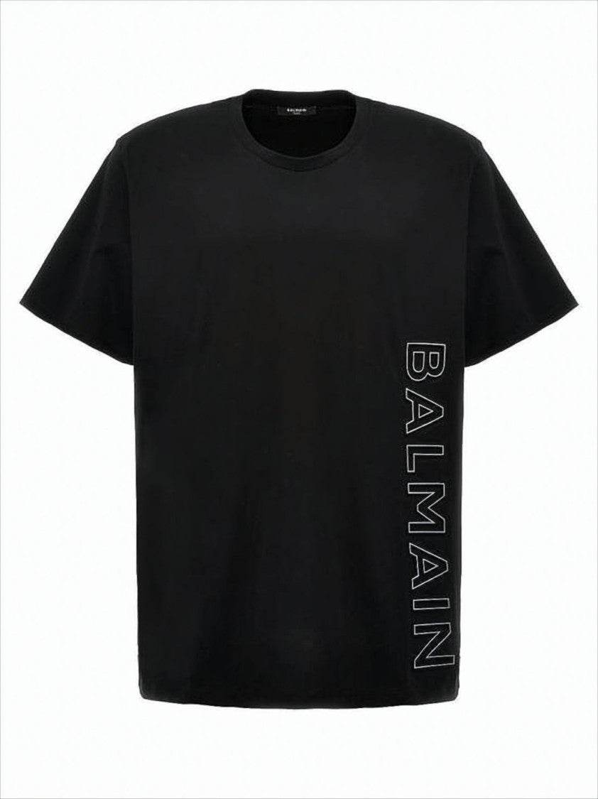 Balmain Relaxed Fit Black T-Shirt With Bold Logo Print
