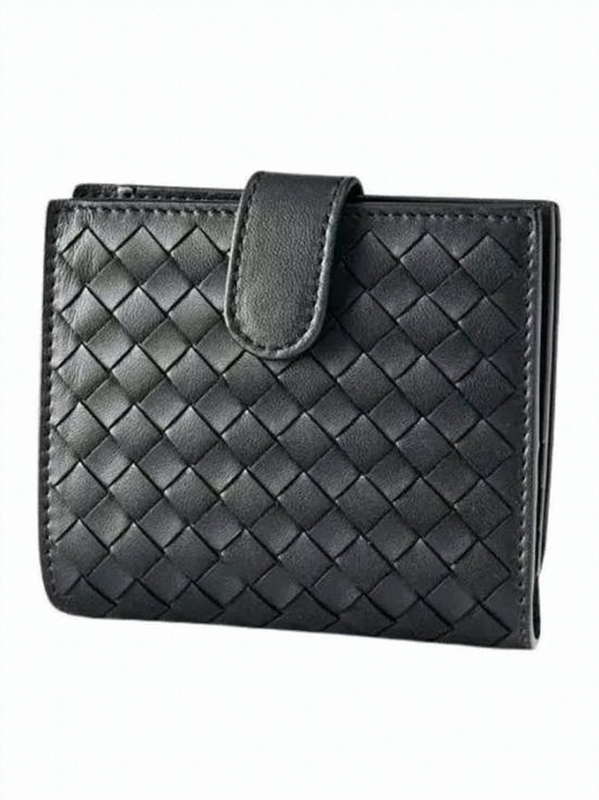 Bottega Veneta Woven Leather Compact Wallet