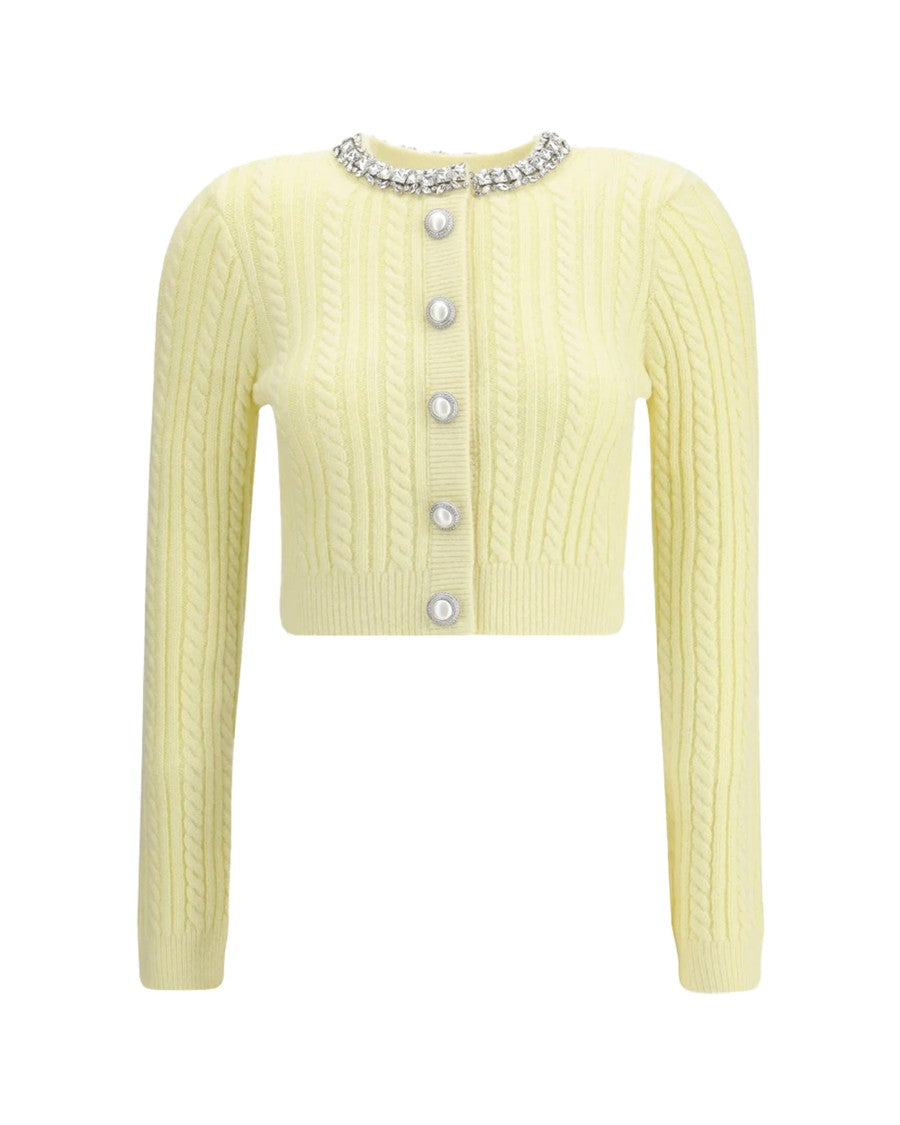 Self-Portrait Yellow Alpaca Cardigan