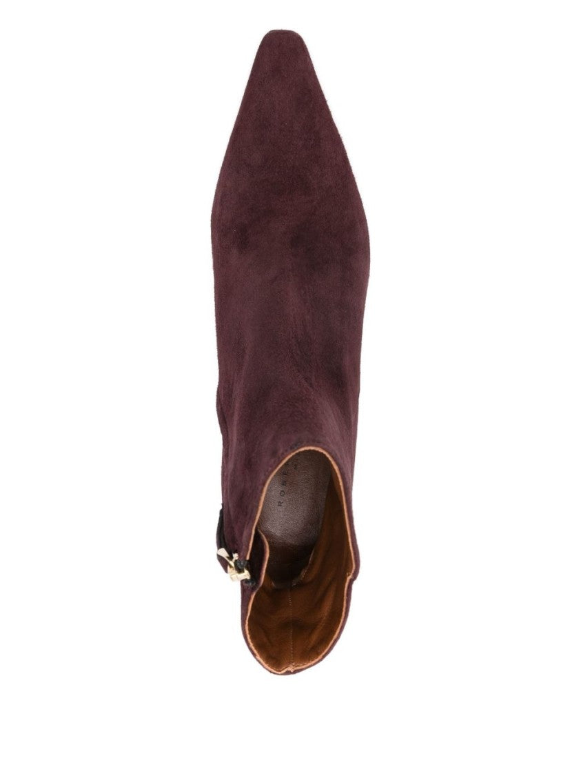 Roberto Festa Prune Silk And Nylon Ankle Boots