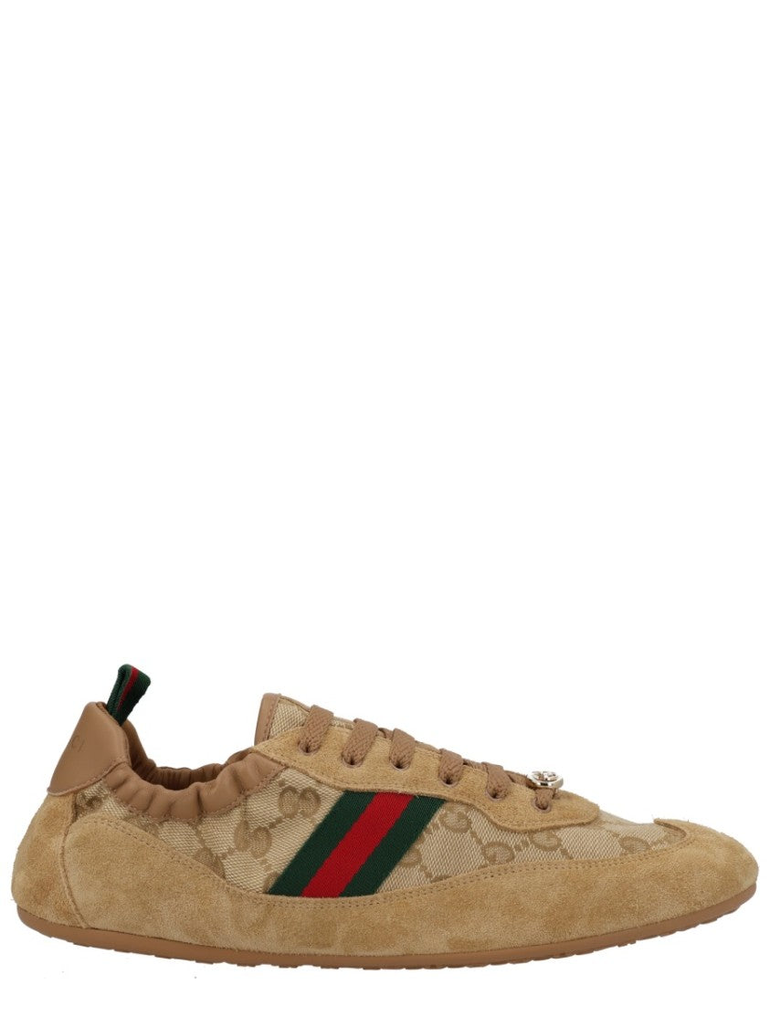 Gucci Shift Monogram Webbing Calfskin Sneakers