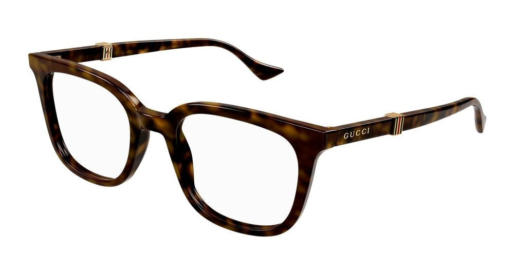 Gucci Havana Rounded Square Acetate Eyeglasses