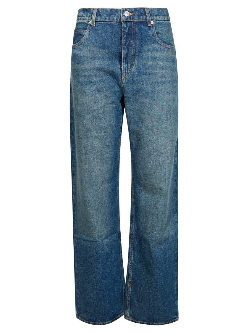 Isabel Marant Dromie-Gz Mid-Blue Straight-Leg Jeans