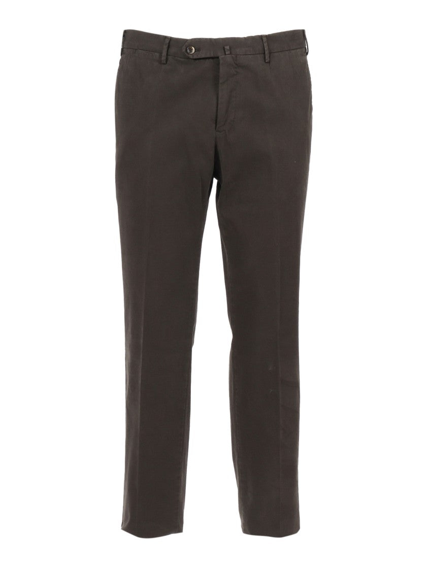 Pt01 Slim Fit Trousers With Diagonal Pockets
