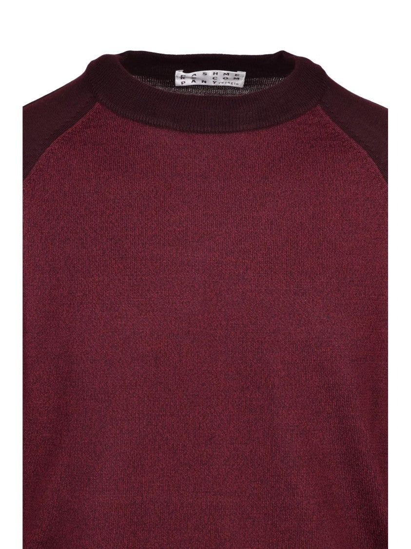 Cashmere Company P. Raglan Sleeve Cashmere Blend Sweater With Two-Tone Design