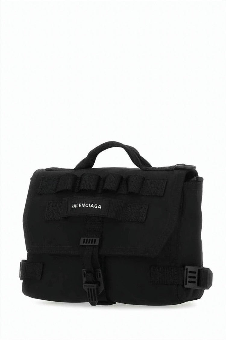 Balenciaga Rectangular Black Tote Bag With Utility Detailing