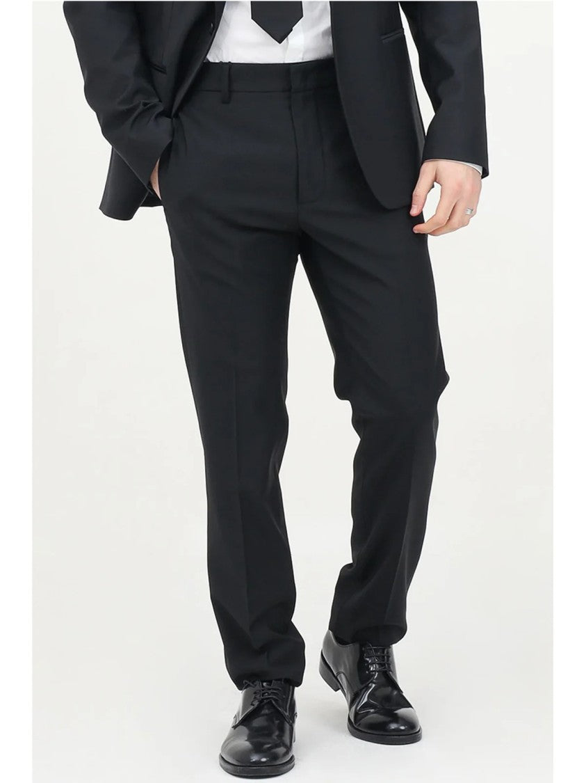 Patrizia Pepe Tailored Black Trousers With Flat Front And Side Pockets