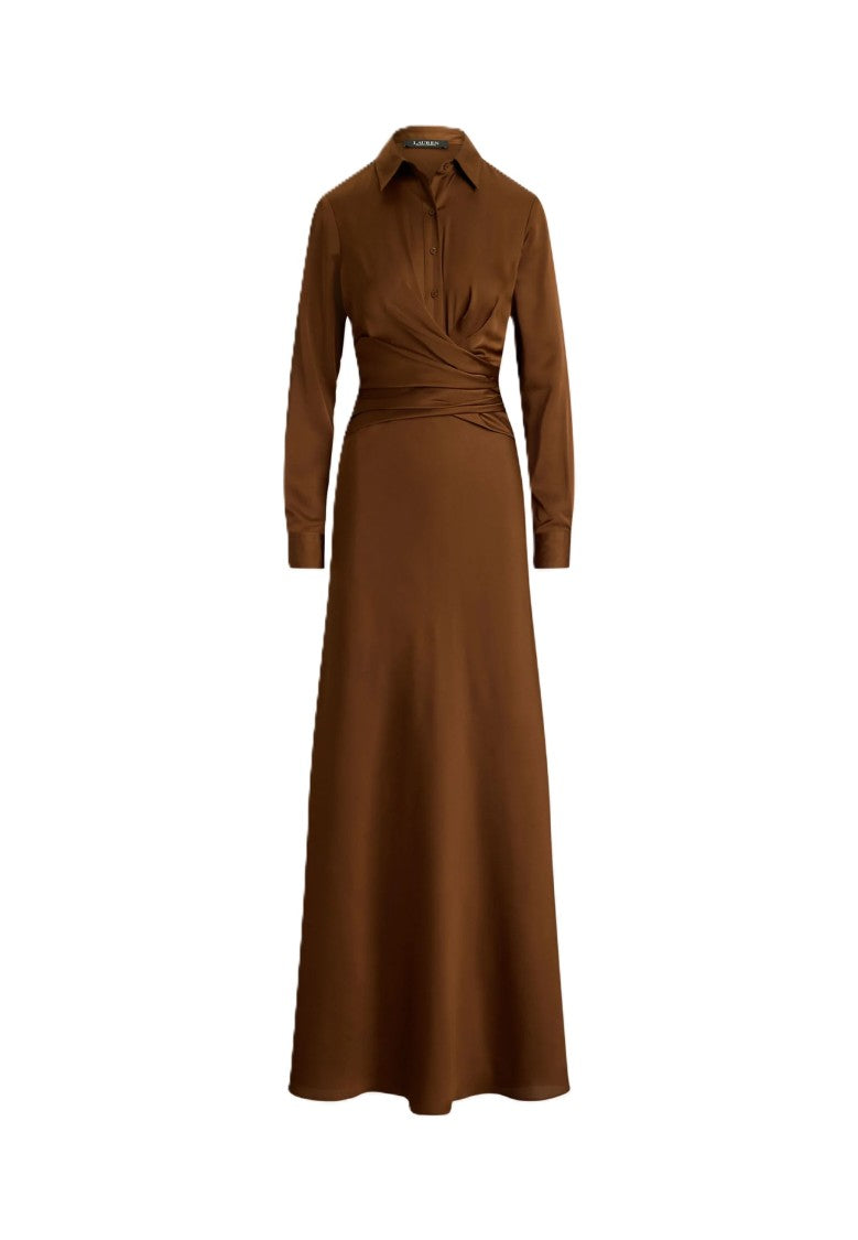 Lauren Ralph Lauren Wrap Collared Maxi Dress