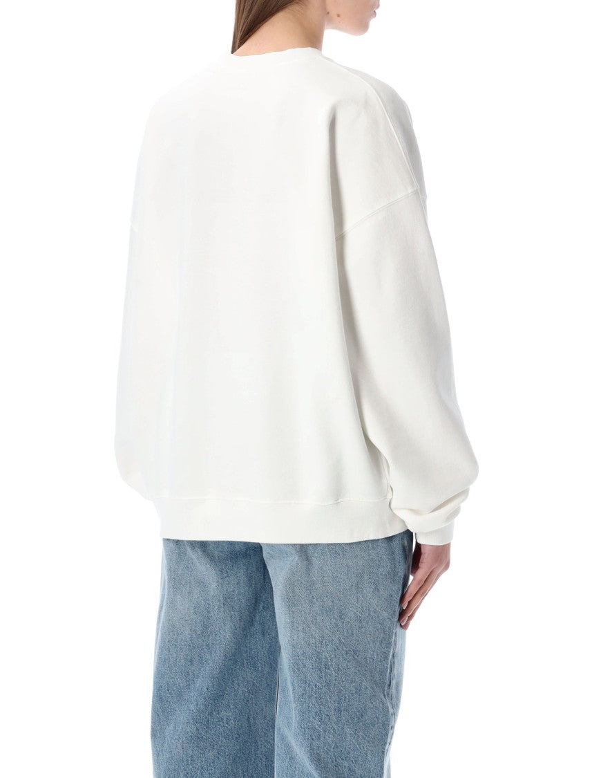 Anine Bing Miles Oversized Letterman Off-White Sweatshirt