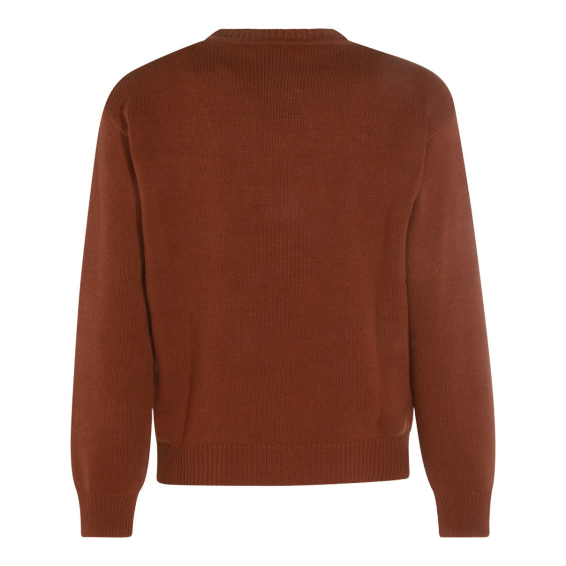 Marni Textured Brown Knit Sweater With Contrasting Lettering