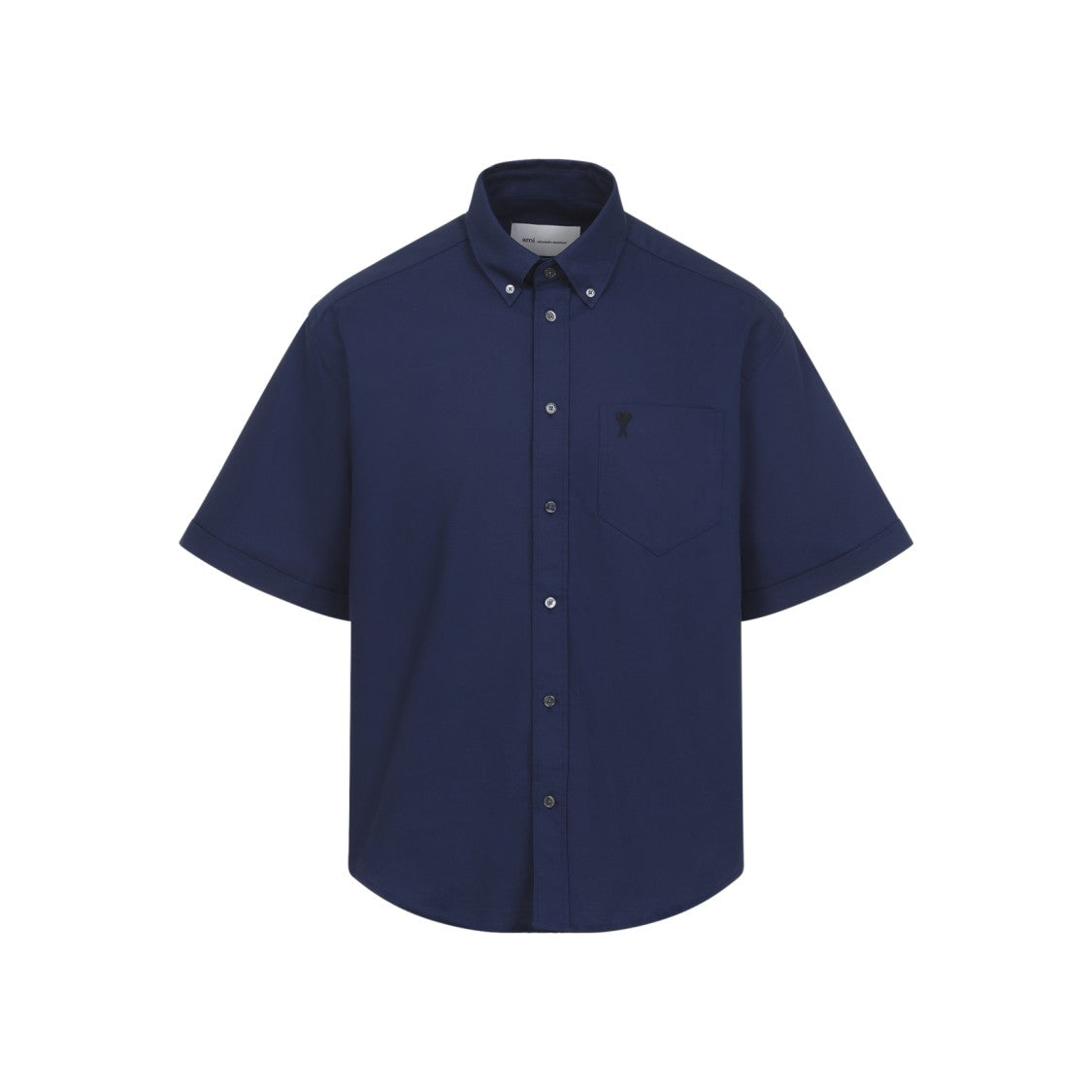Ami Paris Button-Down 100% Cotton Shirt With Relaxed Fit