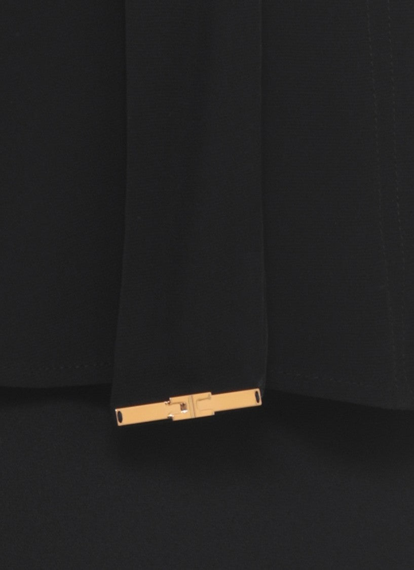 Elisabetta Franchi Black Viscose Bow Tie Blouse