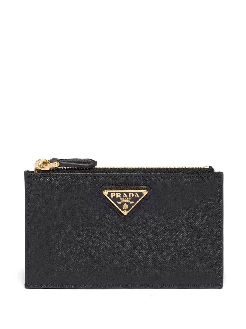 Prada Leather Logo-Plaque Card Holder
