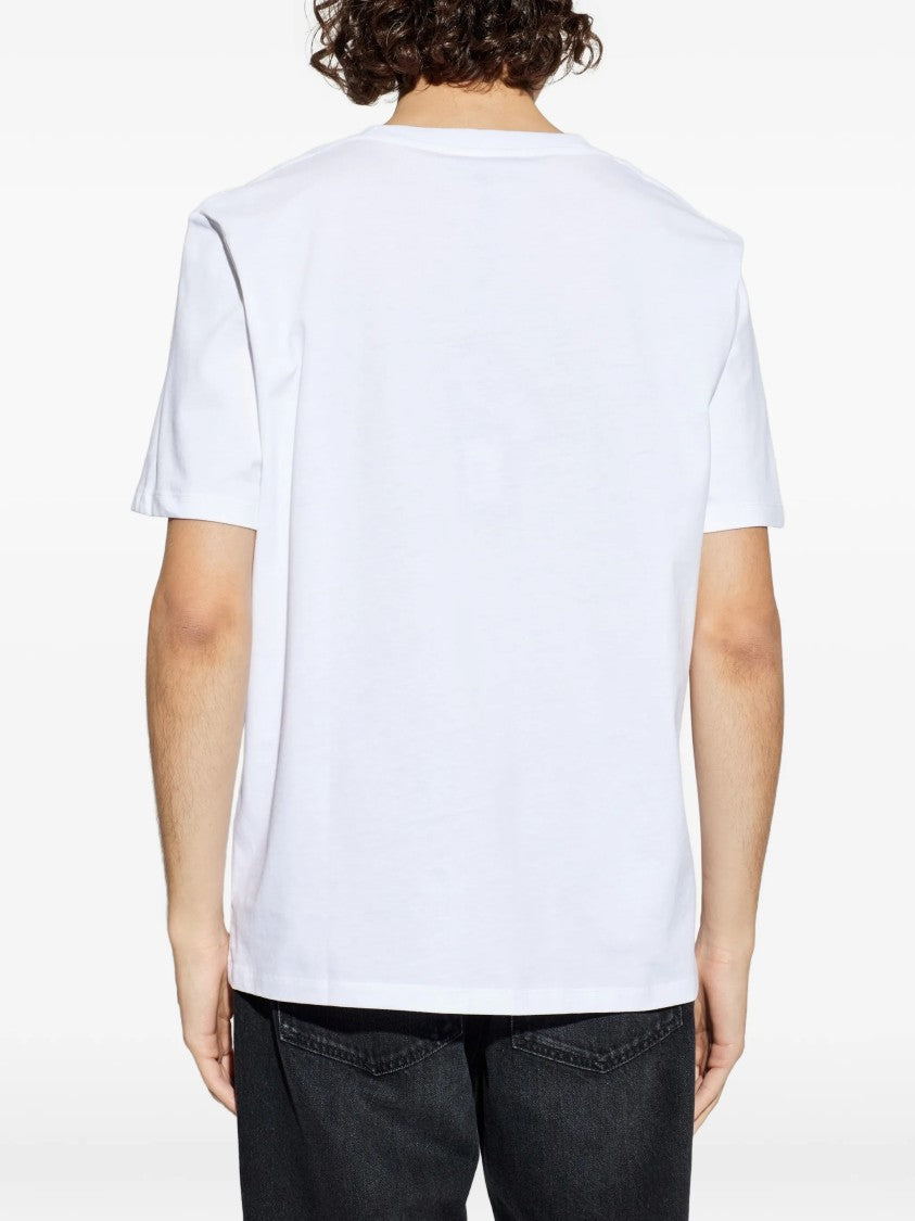 Balmain White Loose Ss Bold Logo T-Shirt
