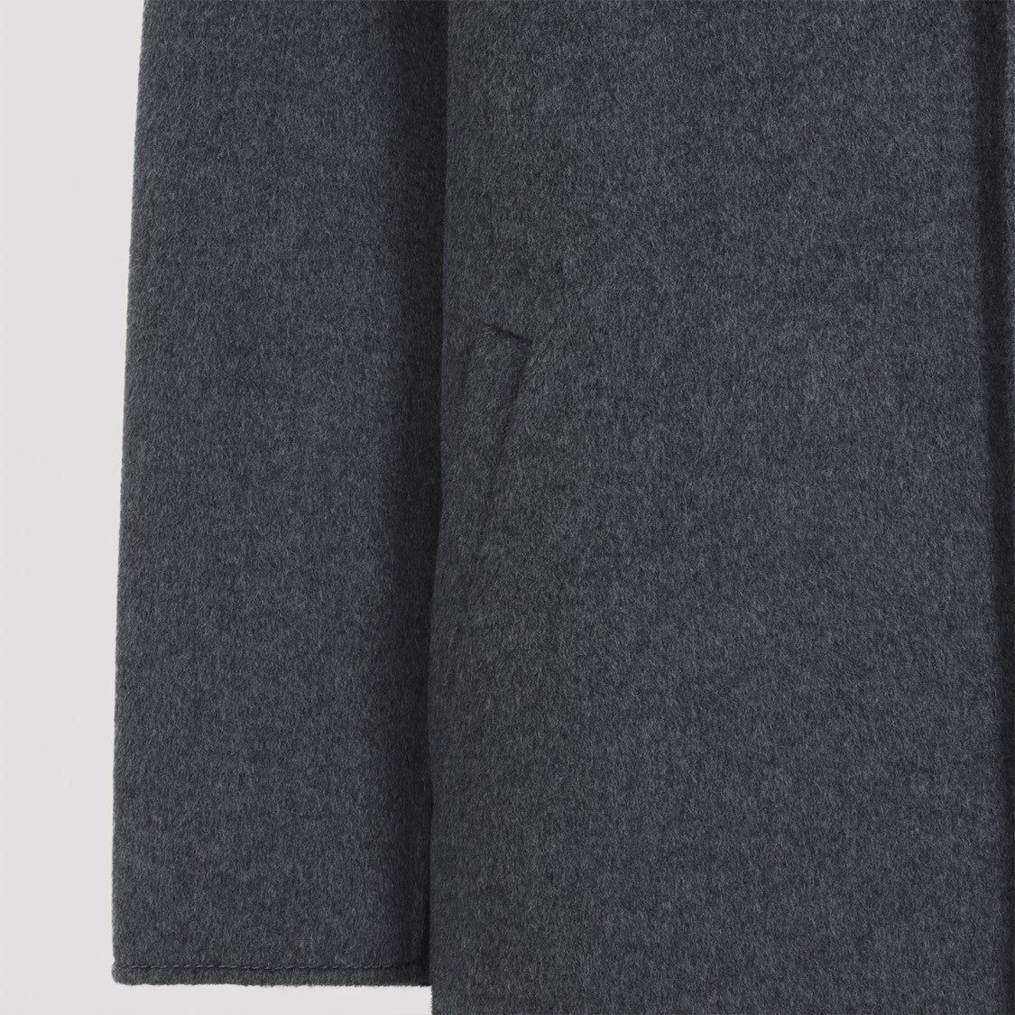Ami Car Grey Wool Coat