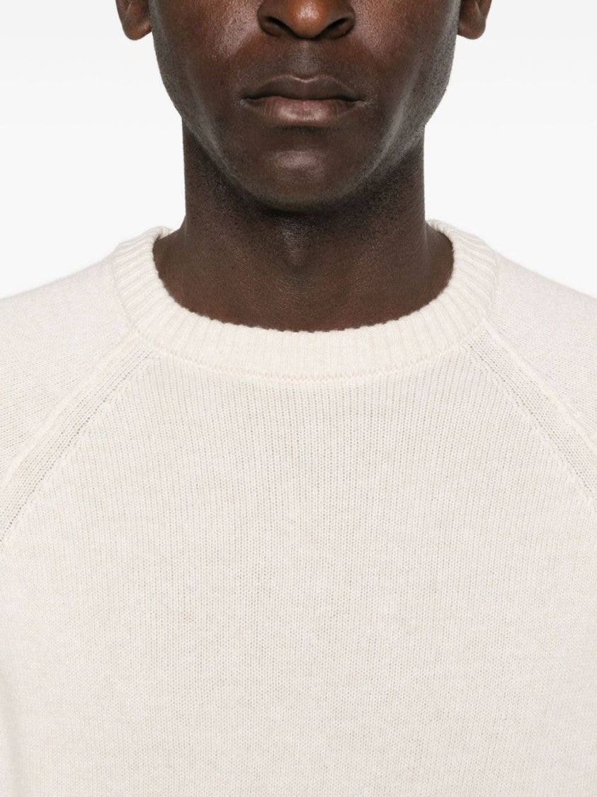 Woolrich Relaxed Fit Beige Knit Sweater