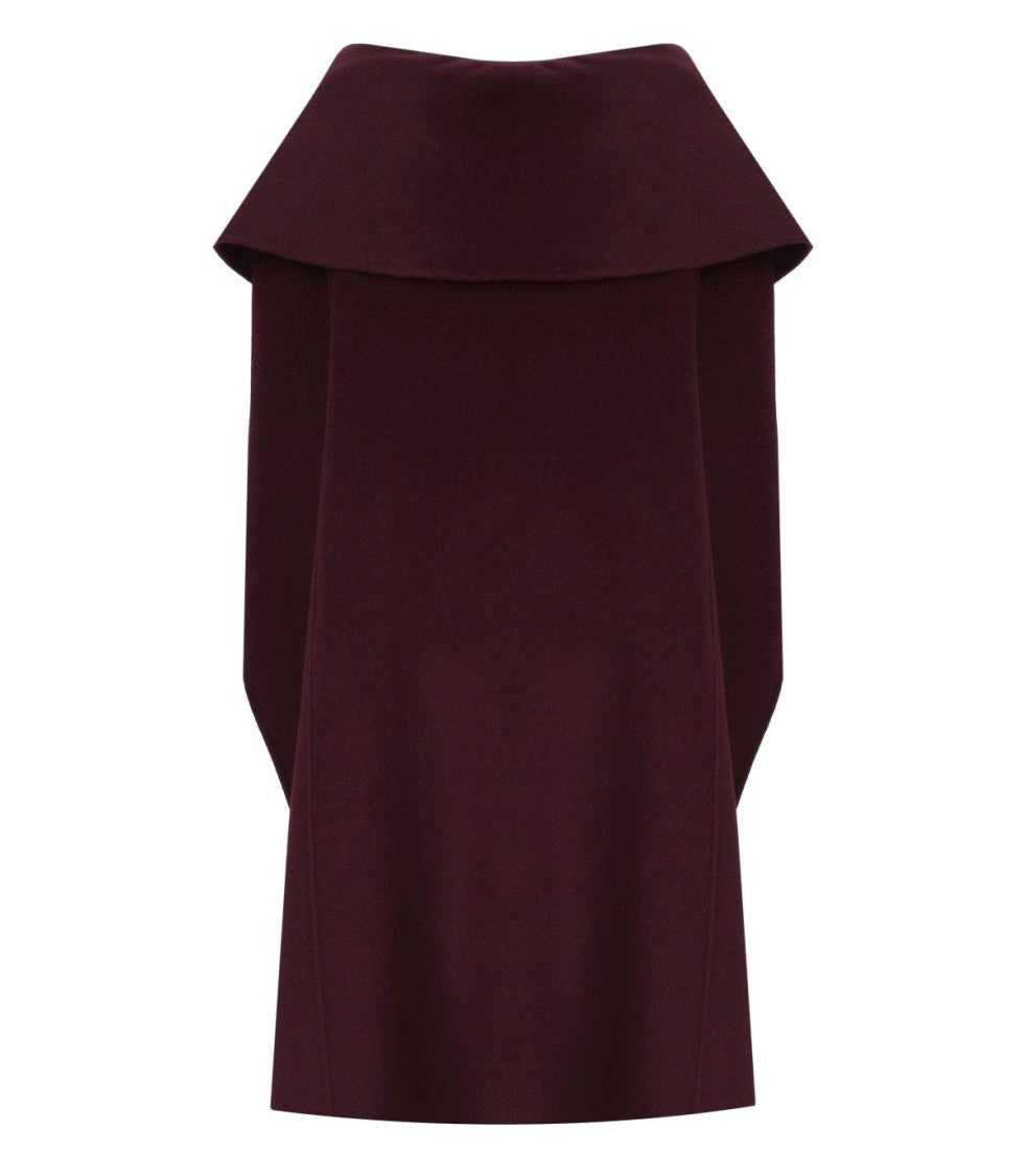 Elisabetta Franchi Merlot Belted Cape