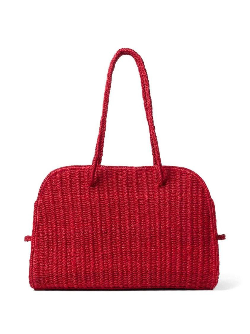 Jacquemus Red Raffia Artisanal Top-Handle Bag