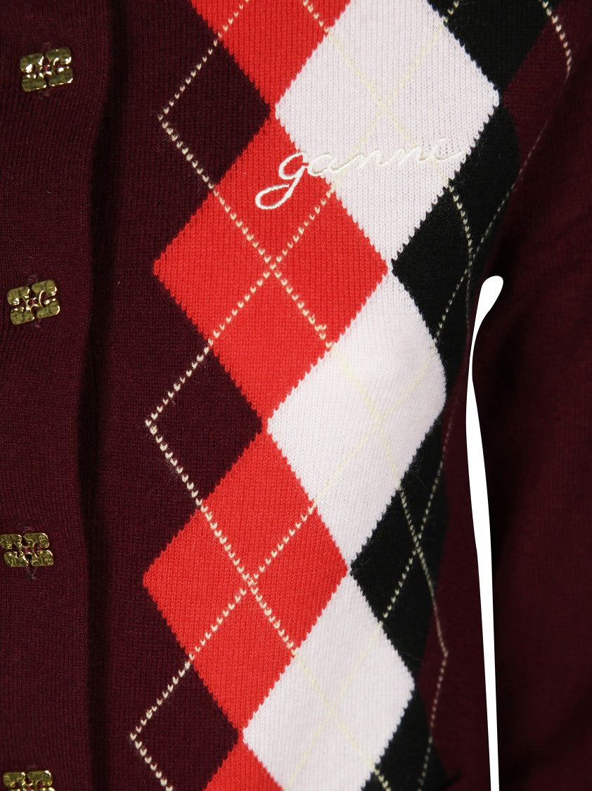 Ganni Cashmere Wool Blend Cardigan